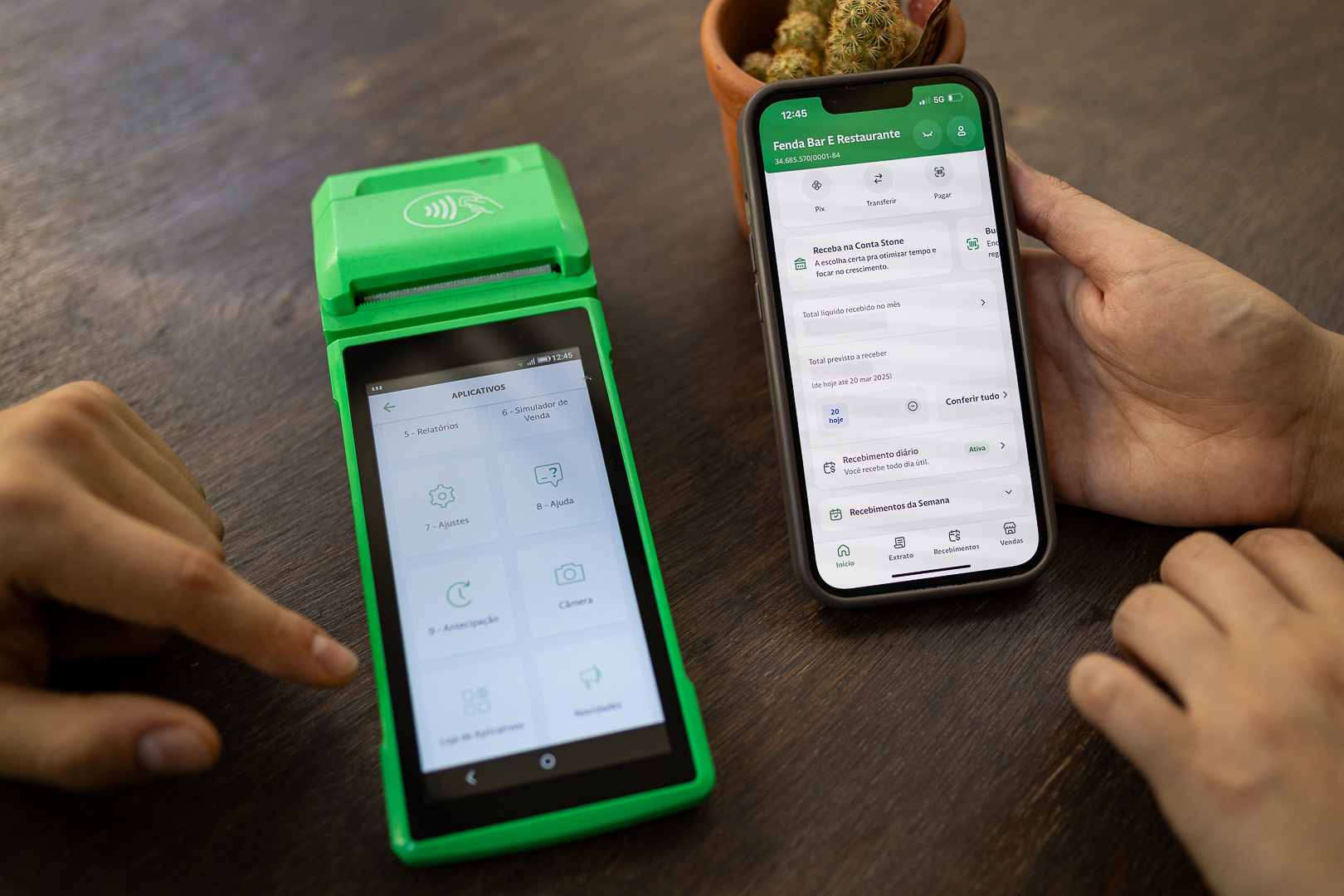 maquininha integrada com sistema de gestão, conta PJ