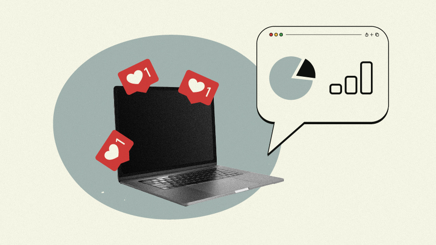 notebook e representação de gráficos e likes