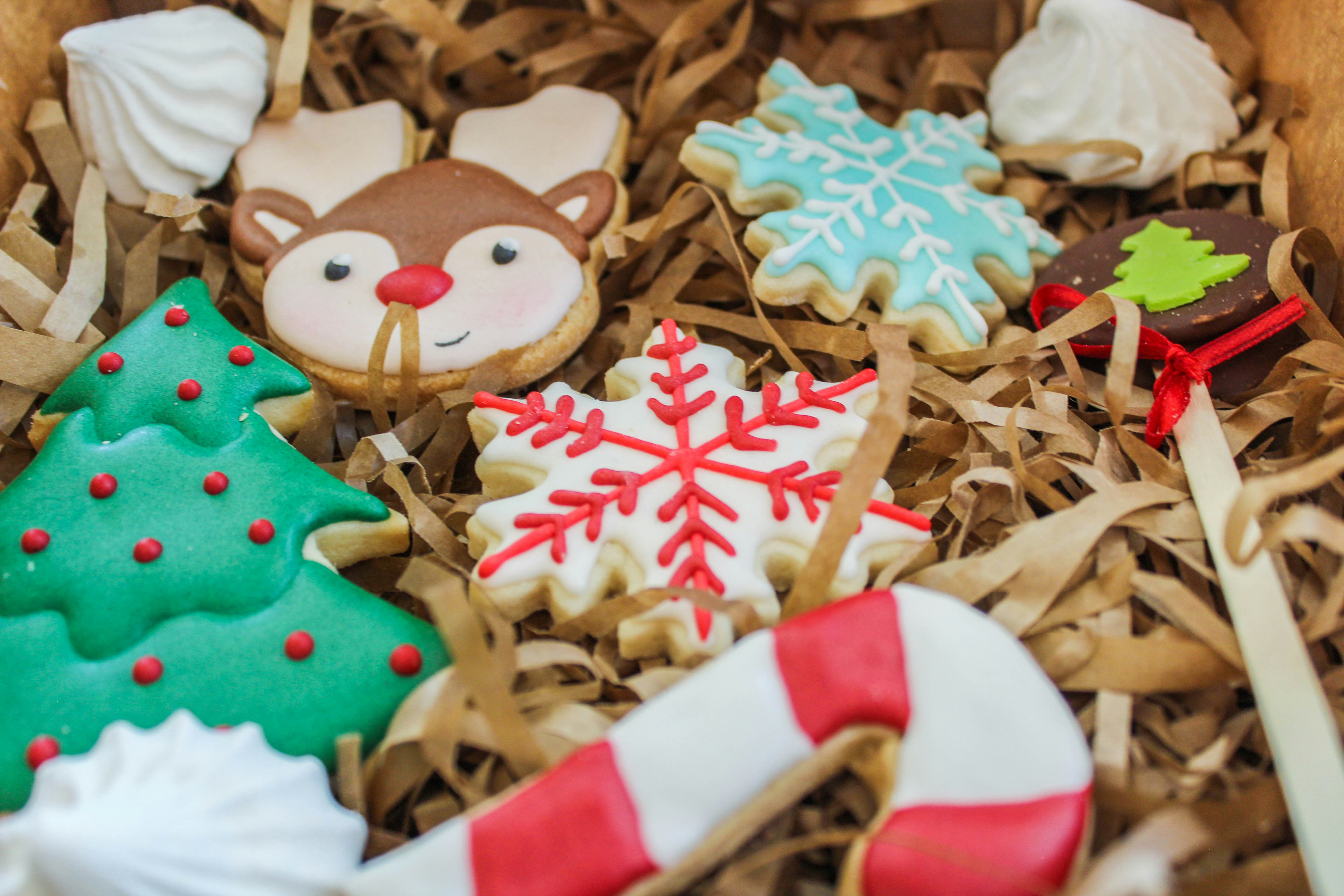 Biscoitos decorados de Natal