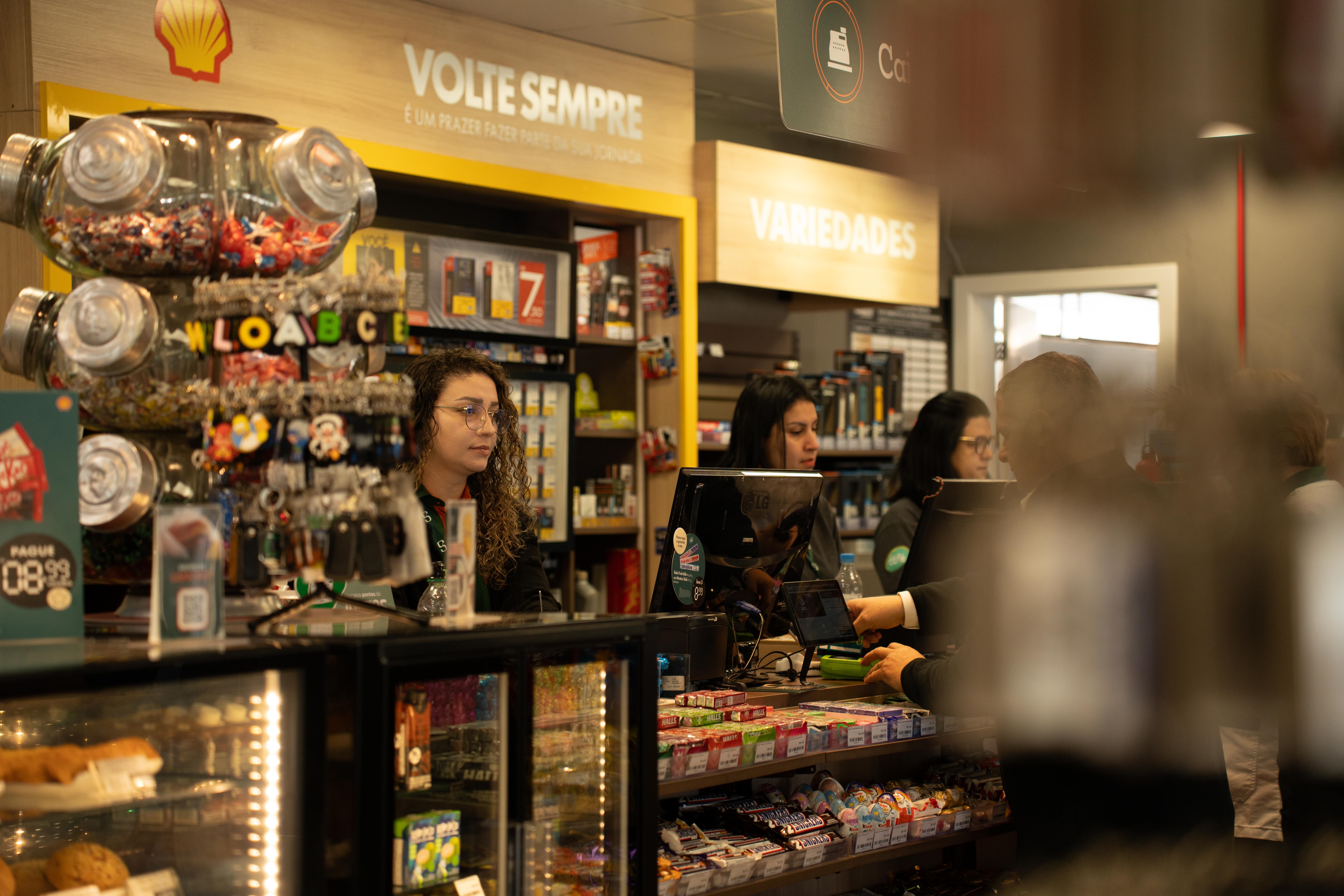 Balcão de loja de conveniência